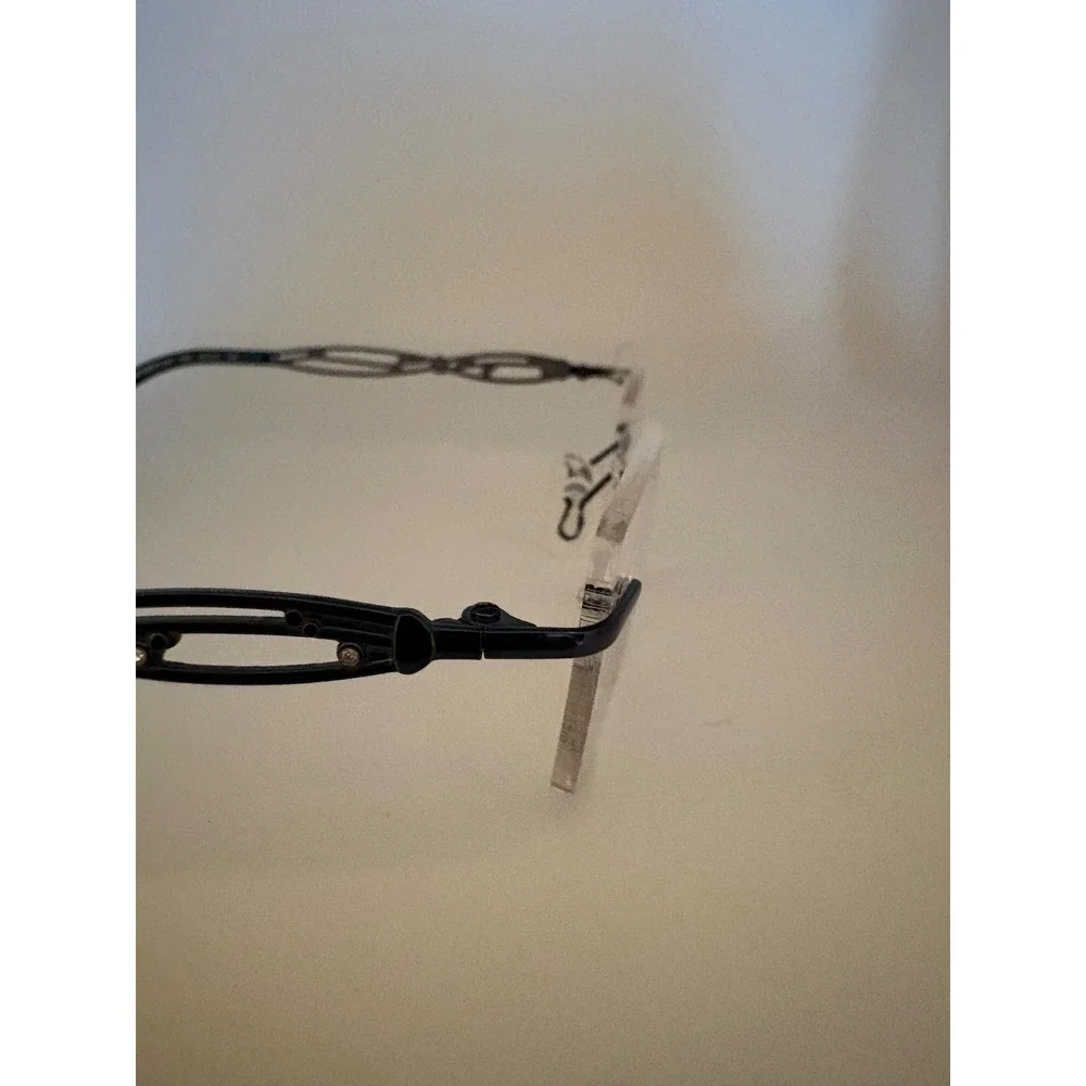 Airlock Enchantment 201 Titanium‎ Rimless Eyeglasses Teal Swarovski Crystal 52mm